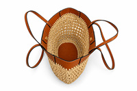 Sac fourre-tout en paille tressée à double poignée RTS Designer, avec dessus en cuir PU, sac à bandoulière de plage pour femme, grand sac à main color block