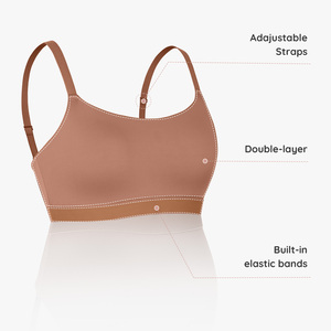 Hexin da <span class=keywords><strong>donna</strong></span> reggiseno a <span class=keywords><strong>balconcino</strong></span> senza fili regolabile Push-Up Bralettes un pezzo senza soluzione di continuità comoda tazza traspirante - Product Image 4