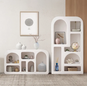 White Cave Cabinet Beauty Salon Display Cabinet Product Display Decoration Cabinet Nordic Simple Arched Storage Bookcase