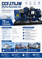 Groupe électrogène marin diesel SCDC75JW 75 kW refroidi par eau, moteur 4 temps 4 cylindres, alimenté par un groupe électrogène marin SCDC WP4CD100E201