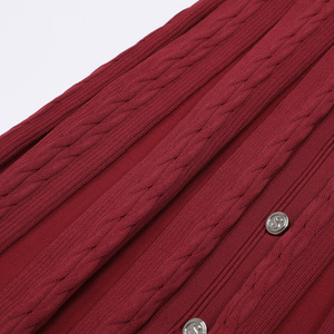 Nuovi Arrivi: Abito Autunno Inverno Nero e <span class=keywords><strong>Bordeaux</strong></span>, Aderente, Maniche Corte, Collo Tondo, <span class=keywords><strong>Vestito</strong></span> Lungo <span class=keywords><strong>in</strong></span> <span class=keywords><strong>Maglia</strong></span> per Donne - Product Image 5