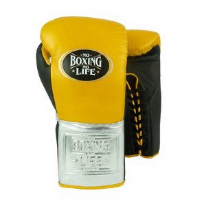 Guantes de Boxeo Profesionales de Piel Genuina de Vacuno para Sparring y Entrenamiento, con Cordones y Absorción de Humedad - No Boxing No Life - Product Image 1