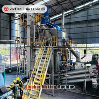 Équipement de carbonisation rotative efficace pour sciure de bois, usine de production de biochar pour charbon de bois de barbecue et engrais biochar avancé