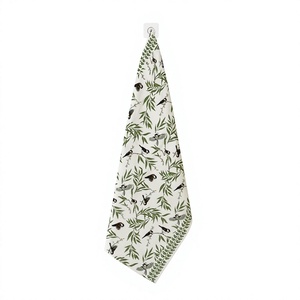 Bird Print <b>Kitchen</b> <b>Towel</b> viscose Linen Hanging <b>Towel</b> for Home - Product Image 1