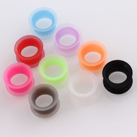 Paire Silicone Flexible Mince Double Évasé Chair Tunnel Bouchons D'oreille Jauge D'oreille Expander Stretcher Earlets Boucles D'oreilles Piercing Oreille