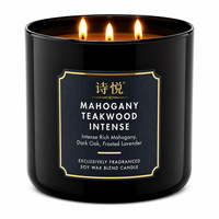 Lot de 3 bougies en cire de soja en pot de grande capacité, étiquette privée personnalisable, plusieurs senteurs disponibles pour la décoration de la maison et les cadeaux