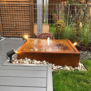 Ornements de Jardin Fontaine à <span class=keywords><strong>Eau</strong></span> en Acier 2025 Idées <span class=keywords><strong>d</strong></span>'Éléments Aquatiques Fontaine Extérieure en Métal pour Jardin - Product Image 4