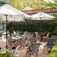 Chaise de jardin en aluminium et rotin PE tressé, motif papillon, fabriquée à la main en usine, pour terrasse et bistro