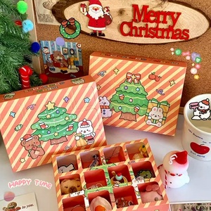 Boîte <span class=keywords><strong>cadeau</strong></span> <span class=keywords><strong>de</strong></span> Noël en carton blanc, boîte mystère pour enfants avec séparateurs, boîte surprise vide faite <span class=keywords><strong>maison</strong></span> pour anniversaire - Product Image 1