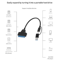 USB3.0 vers SATA 2 en 1 SATA vers USB 3.0 pour disque dur SSD 2,5 3,5 pouces UASP Port DC