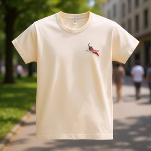 T-Shirt Scaramanzia Colore Crema con Piccolo Logo Ricamato, Abbigliamento Promozionale - Product Image 3