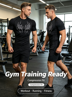 Nouveau style T-shirt de sport à séchage rapide, sous-vêtement de course, couche de base pour la gym, entraînement, respirant, anti-transpiration, élastique et ajusté pour homme