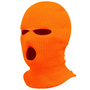 Pasamontañas de Neón Rosa Personalizado, Máscara de Esquí Tejida con 3 Orificios, Bordado, con Gorro para Deportes - Product Image 2