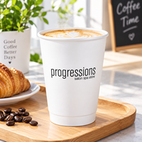 Gobelets à café jetables biodégradables en papier, personnalisables avec logo, double paroi, pour thé, boissons, cappuccino à emporter