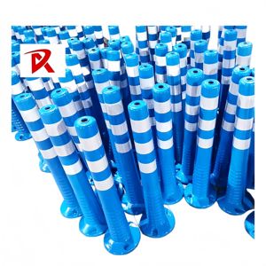 عمود تحذير مرن للطرق من البولي يوريثان مع عاكس أبيض - Product Image 1