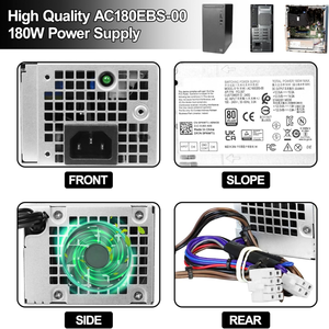 Alimentation électrique AC180EBS-00 180W pour Dell Inspiron 3910 <span class=keywords><strong>Vostro</strong></span> 3690 3710 Optiplex 3990 3991, alimentation 8 broches + 4 broches - Product Image 2
