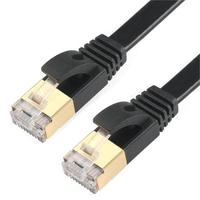 Vicenray Cat8 kabel datar tembaga SSTP SFTP Cat 8 kabel Ethernet Cat8 kabel jaringan Patch berlapis emas RJ45 26awg murni CE ROHS
