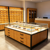 Étagère de présentation en verre trempé, vitrine anti-éclats, mobilier pour magasin d'optique et aménagement intérieur complet du magasin