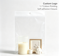 Sacs en plastique BOPP personnalisés avec logo, auto-adhésifs, pour bougies, cadres photo, cadeaux et artisanat