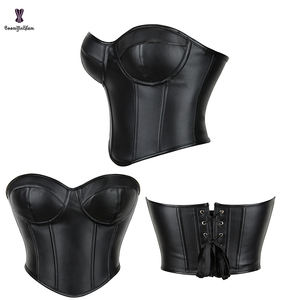 Corsetti Sexy De Mujer in pelle scollata senza schienale avvolti a fiori petto Fishbone Sexy Bustier corsetto Top Underbust corsetto - Product Image 2