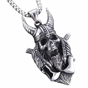 Punk Style Domineering Men Titanium Steel Necklace Rock Skull Animal Pendant Personalized Hip-hop Jewelry