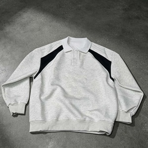Sweat-shirts pour hommes de haute qualité, décontractés, surdimensionnés, en tissu patchwork, avec logo brodé personnalisé - Product Image 3