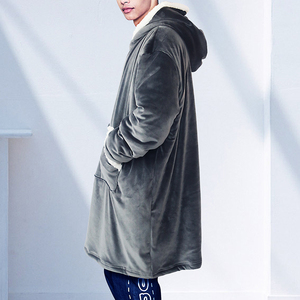 Tùy Chỉnh Dành Cho Người Lớn Sang Trọng Mùa Đông Mềm Mặc TV Quá Khổ Lông Cừu Ấm Cúng Áo Sherpa Áo Chăn Với Tay Áo - Product Image 2