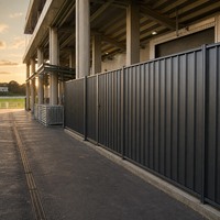 Clôture de jardin en acier prépeint résistant aux intempéries pour maison de bateau en bord de mer, mur de séparation en métal ondulé résistant au froid