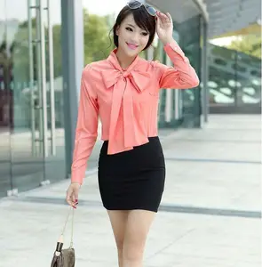 customize lady new fashionable chiffon blouses