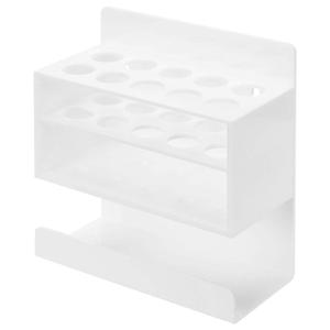 Montado en la pared 2-Nivel de acrílico blanco 10-Ranura para borrar seco marcador de pizarra y goma de borrar soporte - Product Image 5