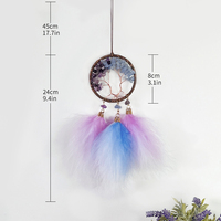 Bohème artisanat cristal pierre capteur de rêves pendentif voiture intérieur rétroviseur intérieur tenture murale cadeau de fête de mariage