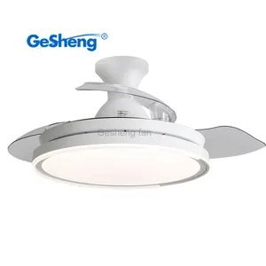 Ventiladores de techo modernos 42 polegadas lâminas invisíveis dc ventilador de teto com luzes led lustre para o quarto controle remoto