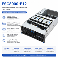 Serveur IA 4U 8-GPU ESC8000-E12, double processeur Intel Xeon 6 H 200 RTX PRO 6000 Blackwell PCIe 5.0 LLM, serveur HPC pour l'apprentissage profond