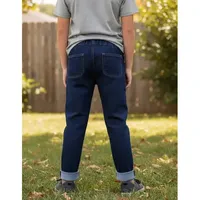 Adrenalin Boys Streç Jogger Kot Pantolon Orta Bel Kargo Nefes Alabilen Denim Pantolon 4 Cepli Yarım Kasık Ayarlanabilir Paçalar Yıkanmış Beden