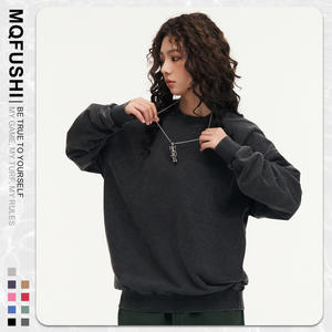 Мужской свитер-кардиган 425G для внешней торговли, осенний, плотный, с эффектом потертости, однотонный, в стиле ретро, свободного кроя, для повседневной носки, в уличном стиле - Product Image 6