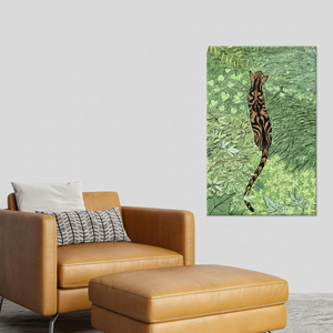 Elegant Safari Canvas Print: Tiger Wall Art Decor, Green Glass,<b>WRAPPED</b> CANVAS - Product Image 2