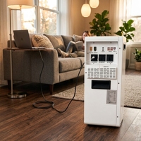 Système de Stockage d'Énergie Tout-en-un 25.6V 120Ah 3Kwh, Batteries Nouvelles Énergies, Panneaux Solaires 590W avec Onduleur Solaire