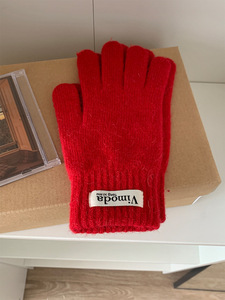 Gants chauds tricotés de style coréen pour femmes <span class=keywords><strong>hiver</strong></span> résistant au froid doublé polaire épaissi fourrure de lapin plaine sans doigts pour le toucher décontracté - Product Image 6