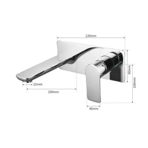 Chrome Faucet Concealed Wall-mounted Cold And Hot Water Basin Faucet With Single Lever Handle