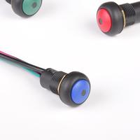 Toowei étanche haute puissance extérieur étanche à l'eau bouton poussoir 12mm 3a 250v noir rond Ip67 avec lumière pour bateau