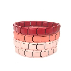 Pulsera Modular Italiana de Acero Inoxidable con Acabado Mate, Versátil, DIY, Unisex, Regalo para Oficina/Trabajo, Banda Elástica - Product Image 1