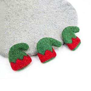 Lot de bonnets de Noël en feutre rouge et blanc pour enfants, ornements faits à la main, décorations à suspendre à l'arbre, ensemble cadeau - Product Image 2