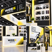Stand d'exposition 30x30 pieds à montage rapide, panneau lumineux en tissu tendu SEG avec étagère pour salon professionnel