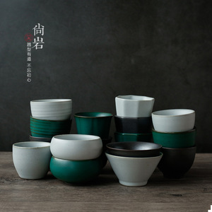Coarse Pottery Chinese Style Teacup Handmade Ceramic Conical Shape Aroma <b>Cup</b> <b>Large</b> Kung Fu <b>Tea</b> Tasting <b>Cup</b> Dehua Origin - Product Image 1