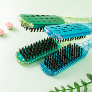 Wanmei Hair Straightener <b>Comb</b> Glittering Color Electric Fast <b>Heating</b> Straightening And Curling Multi Styler - Product Image 4