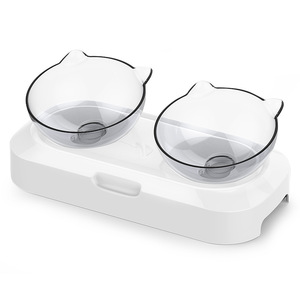 ชุดชามใส่อาหารรูปหูแมวแบบใส 2 ใบ พร้อมฐานกันลื่น สำหรับแมวและสุนัข - Product Image 4