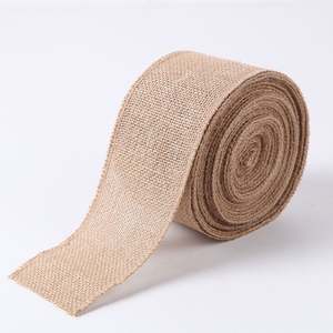 Cinta de tela de arpillera natural, resistencia a la abrasión, cinta de arpillera, rollo de cinta de yute - Product Image 1