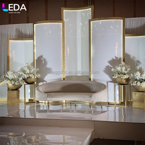 LEDA Wedding Decoration Metal Backdrop Stand Panel Stand Wedding Decoration Backdrop with Led Light for wedding Party - Product Image 1