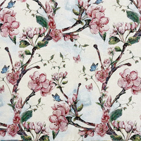 Tissu d'ameublement en velours jacquard respirant, teint en fil, à motif floral, vert, bleu, bordeaux, en coton/polyester, pour textiles de maison