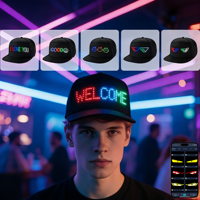 Schermo ricaricabile usb cappellini e cappelli a led programmabili per app smart programmabili con testo di animazione per graffiti con display per festa cappellino
